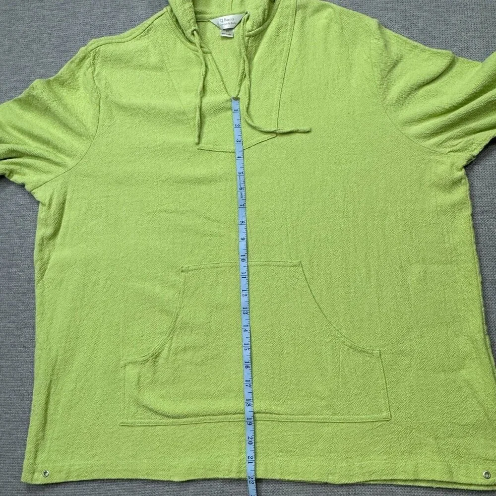 CJ Banks Baja Hoodi Womens Size 1X Yellow Greene Long Sleeve Pullover Cotton - Picture 15 of 16